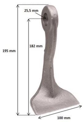 Pièces d'usure broyeur - Marteaux - Marteau de broyage B3 adaptable DESVOYS