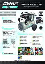 Compresseurs, outils pneumatiques - Compresseurs - Compresseur monophasé 50 L 8 Bar 3,5 CV