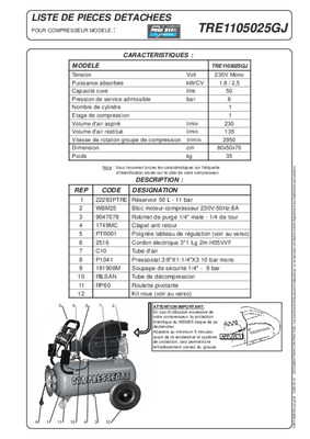 Compresseurs, outils pneumatiques - Compresseurs - Compresseur d'air monophasé 50 L