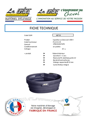 Abreuvement - Bacs - Bac SUPERBAC 1000 L